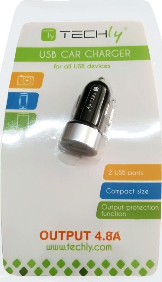 Autolaturi Techly 2x USB 5V 4.8A 24W (2x 4.4A/24W) hinta ja tiedot | Adapterit | hobbyhall.fi