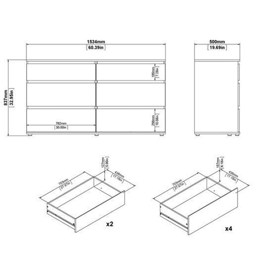 Lipasto Tvilum Nova 6S, ruskea hinta ja tiedot | Lipastot | hobbyhall.fi