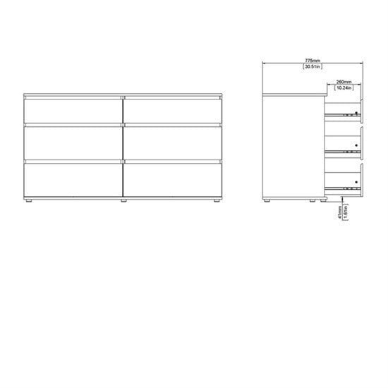 Lipasto Tvilum Nova 6S, ruskea hinta ja tiedot | Lipastot | hobbyhall.fi