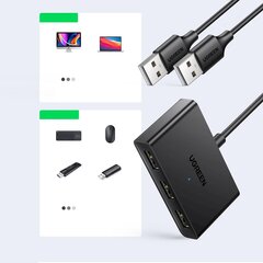 Ugreen kytkinsovittimen kytkinrasia USB 2 sisääntuloa - 3 lähtöä musta (CM409) hinta ja tiedot | Ugreen Tietokoneet ja pelaaminen | hobbyhall.fi