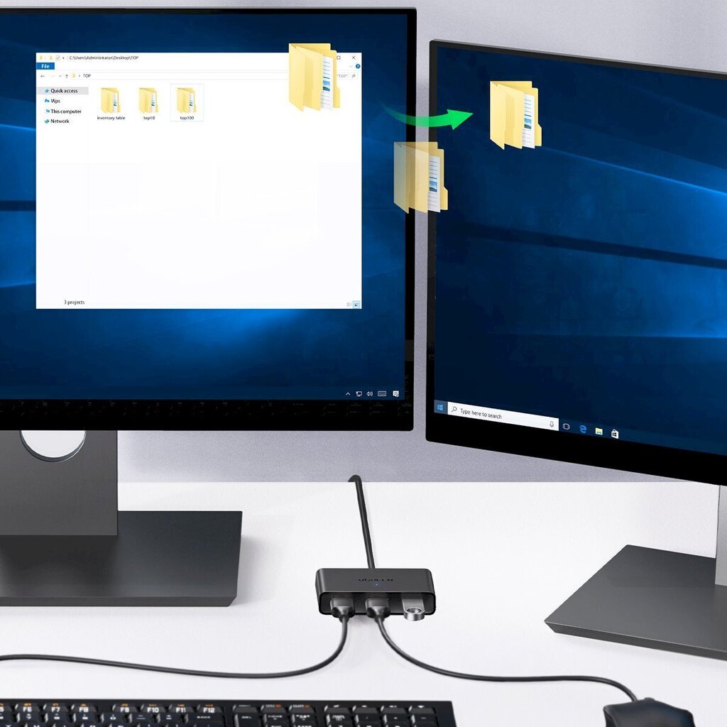 Ugreen kytkinsovittimen kytkinrasia USB 2 sisääntuloa - 3 lähtöä musta (CM409) hinta ja tiedot | Adapterit | hobbyhall.fi