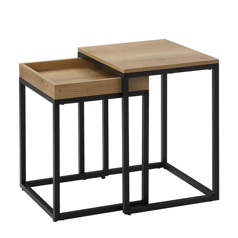 Sohvapöytäsarja LNT02N, 2 pöytää, ruskea/musta hinta ja tiedot | Sohvapöydät | hobbyhall.fi