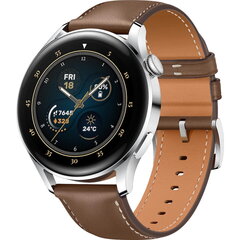 Huawei Watch 3 LTE älykello, 46mm, hopea, ruskea nahkaranneke hinta ja tiedot | Älykellot | hobbyhall.fi