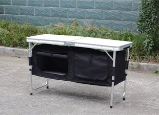 Royokamp Touring -taitettava pöytä hyllyillä, 120 x 60 x 70/62/54 cm hinta ja tiedot | Retkeilyvarusteet | hobbyhall.fi