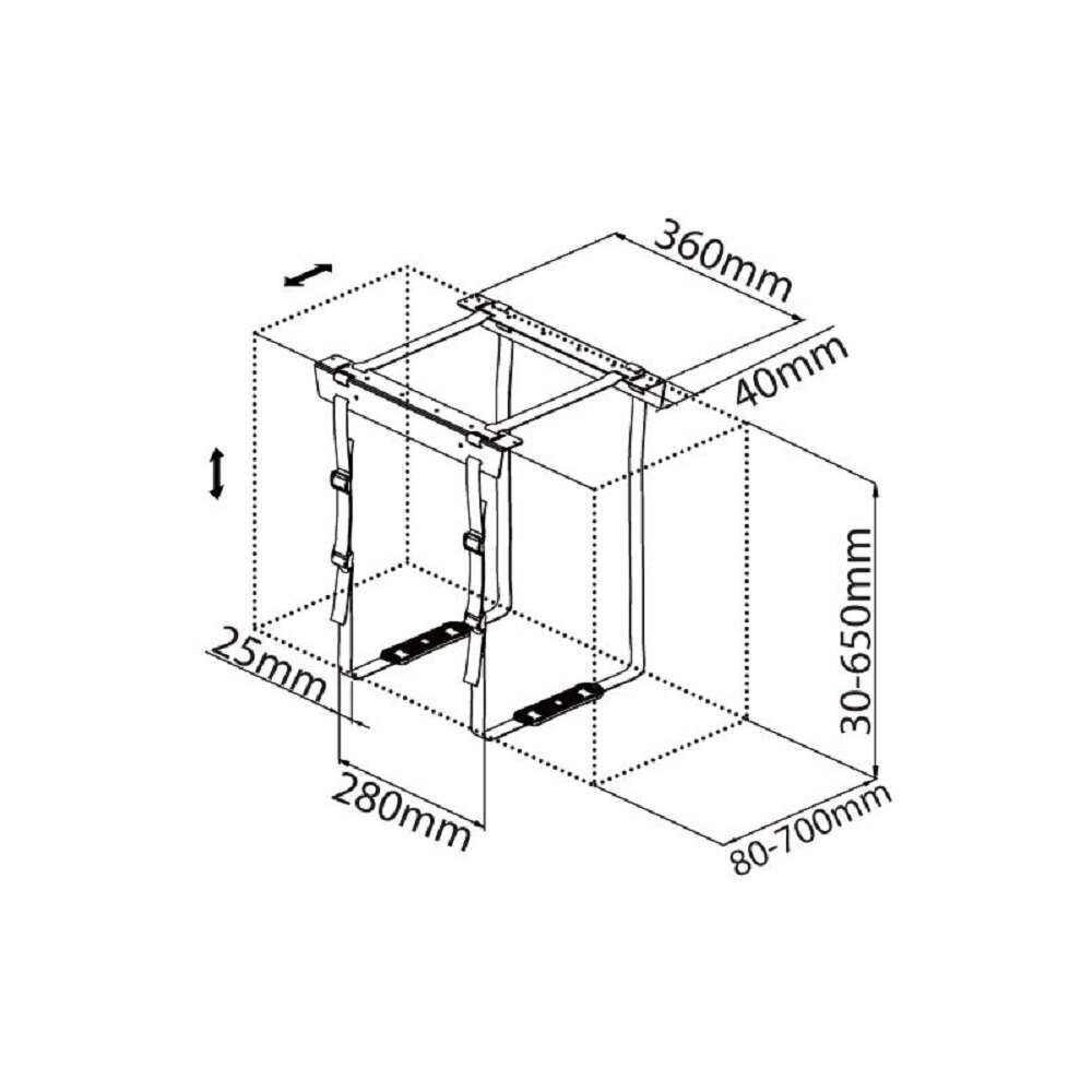 Techly teline tietokoneelle, jopa 20 kg hinta ja tiedot | Koteloiden lisätarvikkeet | hobbyhall.fi