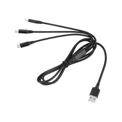 USB 3in1 microUSB -kaapeli, USB tyyppi C, Lightning 100 cm hinta ja tiedot | Kaapelit ja adapterit | hobbyhall.fi