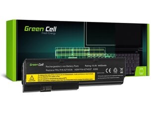 Green Cell akku sopii IBM Lenovo ThinkPad X200 X201 X201i hinta ja tiedot | Kannettavien tietokoneiden akut | hobbyhall.fi