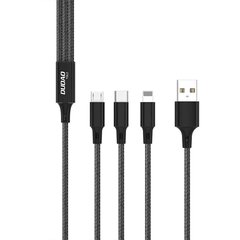 Dudao USB 3in1 kaapeli - USB Type C, Micro USB, Lightning 6A - musta (TGL2) hinta ja tiedot | Dudao Puhelimet, älylaitteet ja kamerat | hobbyhall.fi