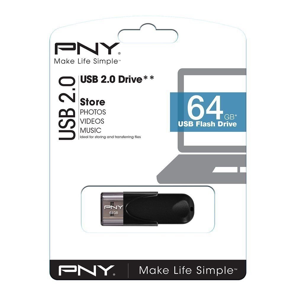 Muistitikku PNY Attaché 4 USB 2.0 64 Gt, musta hinta ja tiedot | Muistitikut | hobbyhall.fi