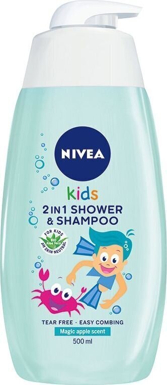 Nivea 2in1 vauvan suihkugeeli & shampoo 500 ml hinta ja tiedot | Lasten ja äitiysajan kosmetiikka | hobbyhall.fi