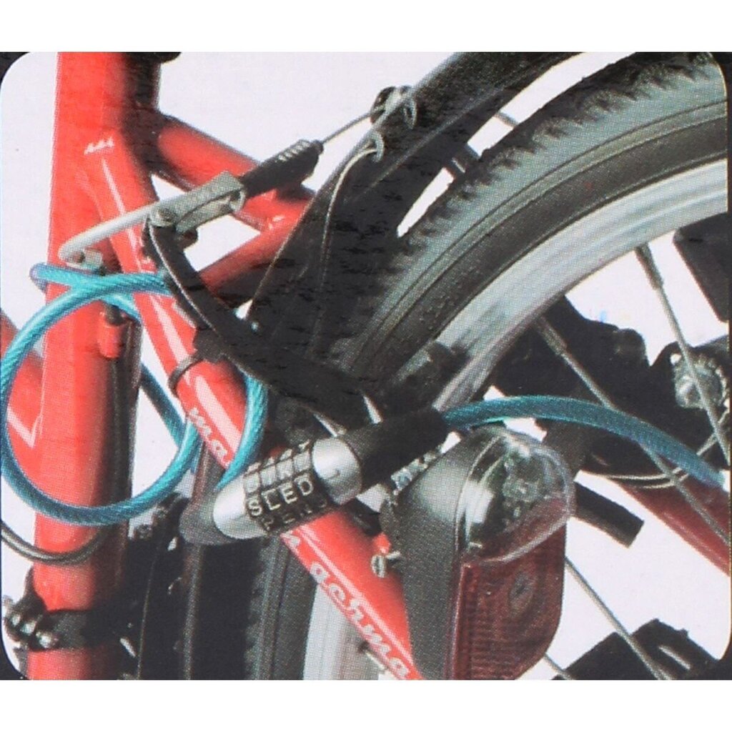 Dunlop polkupyörän lukko koodilla, 0,6 x 120 cm, musta hinta ja tiedot | Polkupyörän lukot | hobbyhall.fi