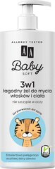 AA Baby Soft 3in1 -hellävarainen puhdistusaine hiuksille ja vartalolle, 500 ml hinta ja tiedot | Lasten ja äitiysajan kosmetiikka | hobbyhall.fi