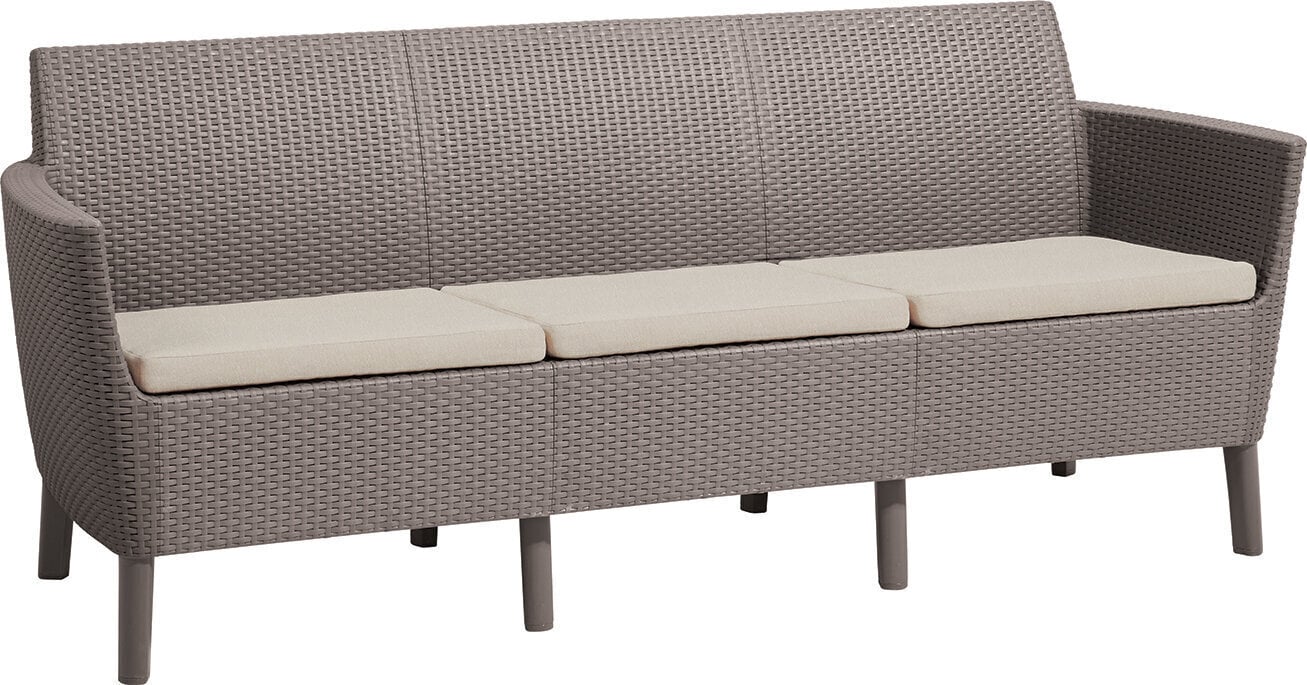 Salemo 3 Seater Sofa -puutarhasohva 3 paikkaa, beige hinta ja tiedot | Puutarhatuolit | hobbyhall.fi