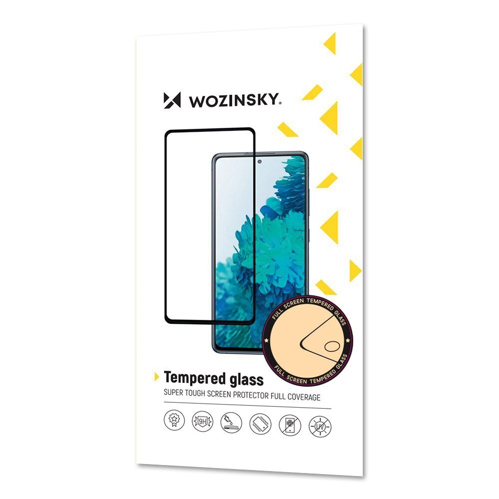 Wozinsky Tempered Glass Full Glue Super Tough Näytönsuoja, Täysin peitetty kehyskotelolla Friendly Samsung Galaxy A22 5G mustalle hinta ja tiedot | Näytönsuojakalvot ja -lasit | hobbyhall.fi