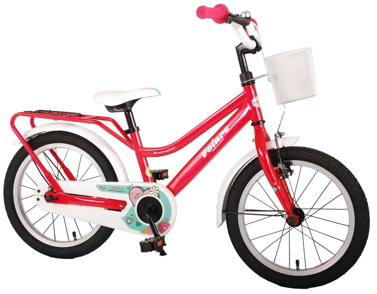 Lasten polkupyörä Volare Brilliant 16", punainen, 91662 hinta ja tiedot | Polkupyörät | hobbyhall.fi