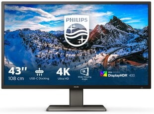 Philips P Line 42.5" 4K Ultra HD Musta 439P1/00 hinta ja tiedot | Philips Tietokoneet ja pelaaminen | hobbyhall.fi