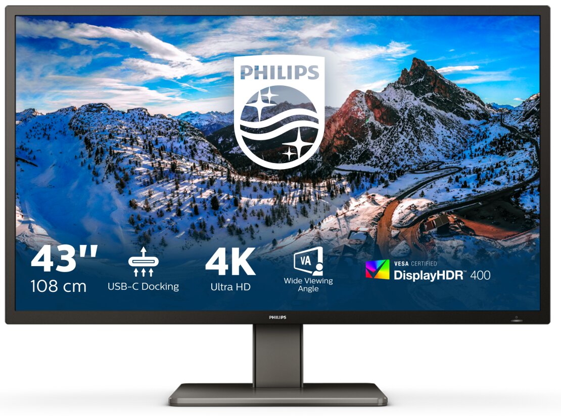Philips P Line 42.5" 4K Ultra HD Musta 439P1/00 hinta ja tiedot | Näytöt | hobbyhall.fi