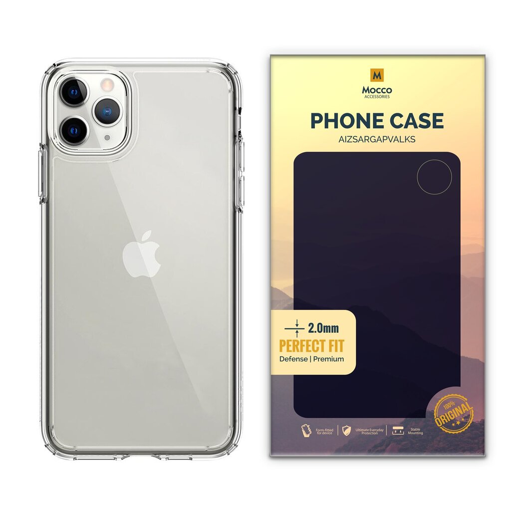 Mocco Original Clear Case 2mm Silicone Case for Apple iPhone 12 / iPhone 12 Pro Transparent (EU Blister) hinta ja tiedot | Puhelimen kuoret ja kotelot | hobbyhall.fi