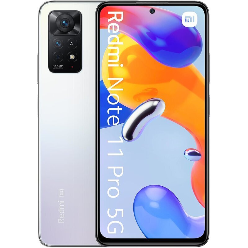 Xiaomi Redmi Note 11 Pro 5G Dual SIM 6/128GB,MZB0AVWEU Polar White hinta ja tiedot | Matkapuhelimet | hobbyhall.fi