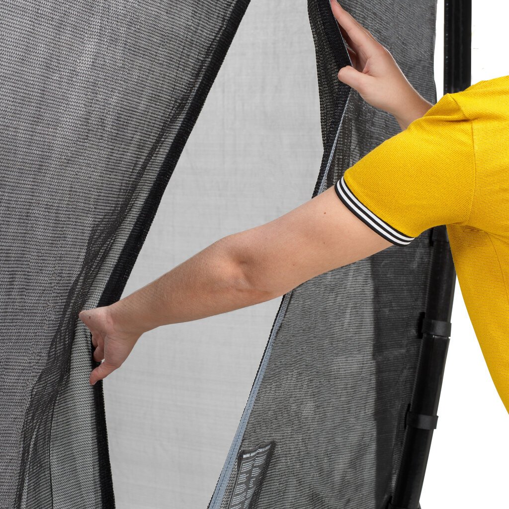 EXIT Dynamic trampoliini turvaverkolla, 244x427 cm, musta hinta ja tiedot | Trampoliinit | hobbyhall.fi