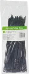 Techly Nylon nippusiteet 200 x 2,5 mm 100 kpl, musta (306370) hinta ja tiedot | Komponenttien lisätarvikkeet | hobbyhall.fi