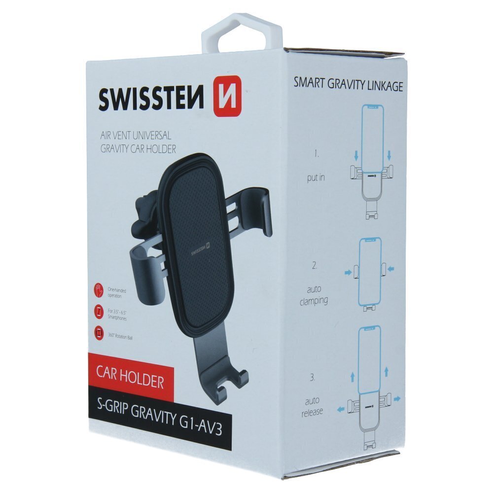 Swissten S-GRIP G1-AV3 Metal Age Gravity 360 Universal Car Air Vent Holder For Devices Silver hinta ja tiedot | Puhelintelineet | hobbyhall.fi