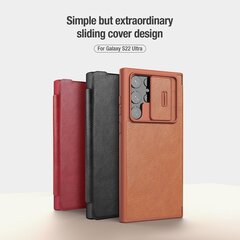 Nillkin Qin Book PRO Case for Samsung Galaxy S22 Ultra Red hinta ja tiedot | Puhelimen kuoret ja kotelot | hobbyhall.fi