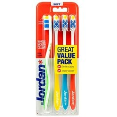 Jordan Toothbrush Total Clean Soft 4 kpl 4 kpl, hinta ja tiedot | Jordan Hajuvedet ja kosmetiikka | hobbyhall.fi