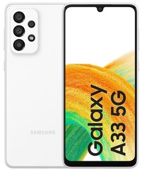 Samsung Galaxy A33 5G, 6/128GB, Dual SIM, Awesome White hinta ja tiedot | Matkapuhelimet | hobbyhall.fi