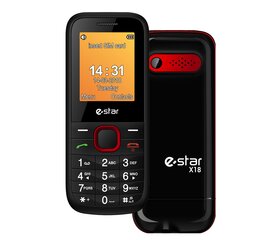 eStar X18 Feature Phone Dual SIM Red hinta ja tiedot | Matkapuhelimet | hobbyhall.fi