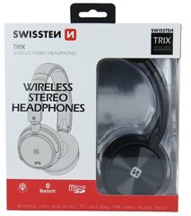 Swissten Trix Bluetooth 4.2 Headphones with FM / AUX / MicroSD / Black hinta ja tiedot | Kuulokkeet | hobbyhall.fi
