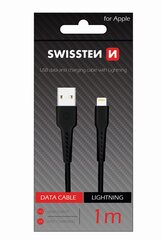 Swissten Basic Fast Charge 3A Lightning (MD818ZM/A) Data and Charging Cable 1m Black hinta ja tiedot | Kaapelit ja adapterit | hobbyhall.fi