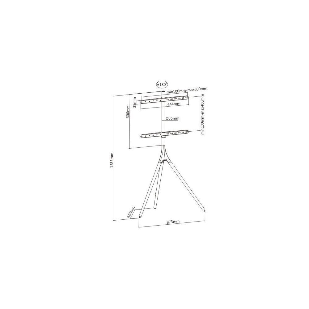 Techly TV LED/LCD 45-65", 32 kg, puu hinta ja tiedot | TV-seinätelineet | hobbyhall.fi