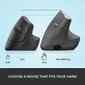 " logitech mouse lift graphite, 4000dpi, bluetooth, optinen, 6 tasoa, langaton, harmaa, 1 kpl, aa, ergonominen, pystysuora, ergonominen hinta ja tiedot | Hiiret | hobbyhall.fi