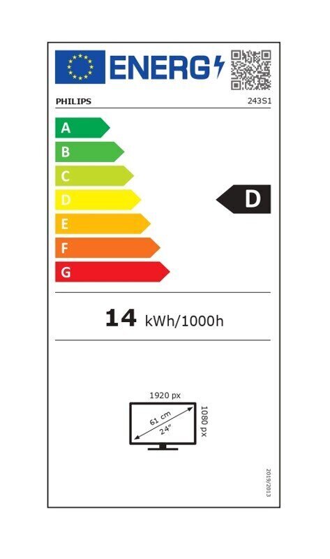 Philips 23.8" IPS FHD LCD näyttö 243S1/00 hinta ja tiedot | Näytöt | hobbyhall.fi