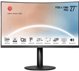 MSI 27" kaareva Full HD VA näyttö Modern MD271CP hinta ja tiedot | Näytöt | hobbyhall.fi