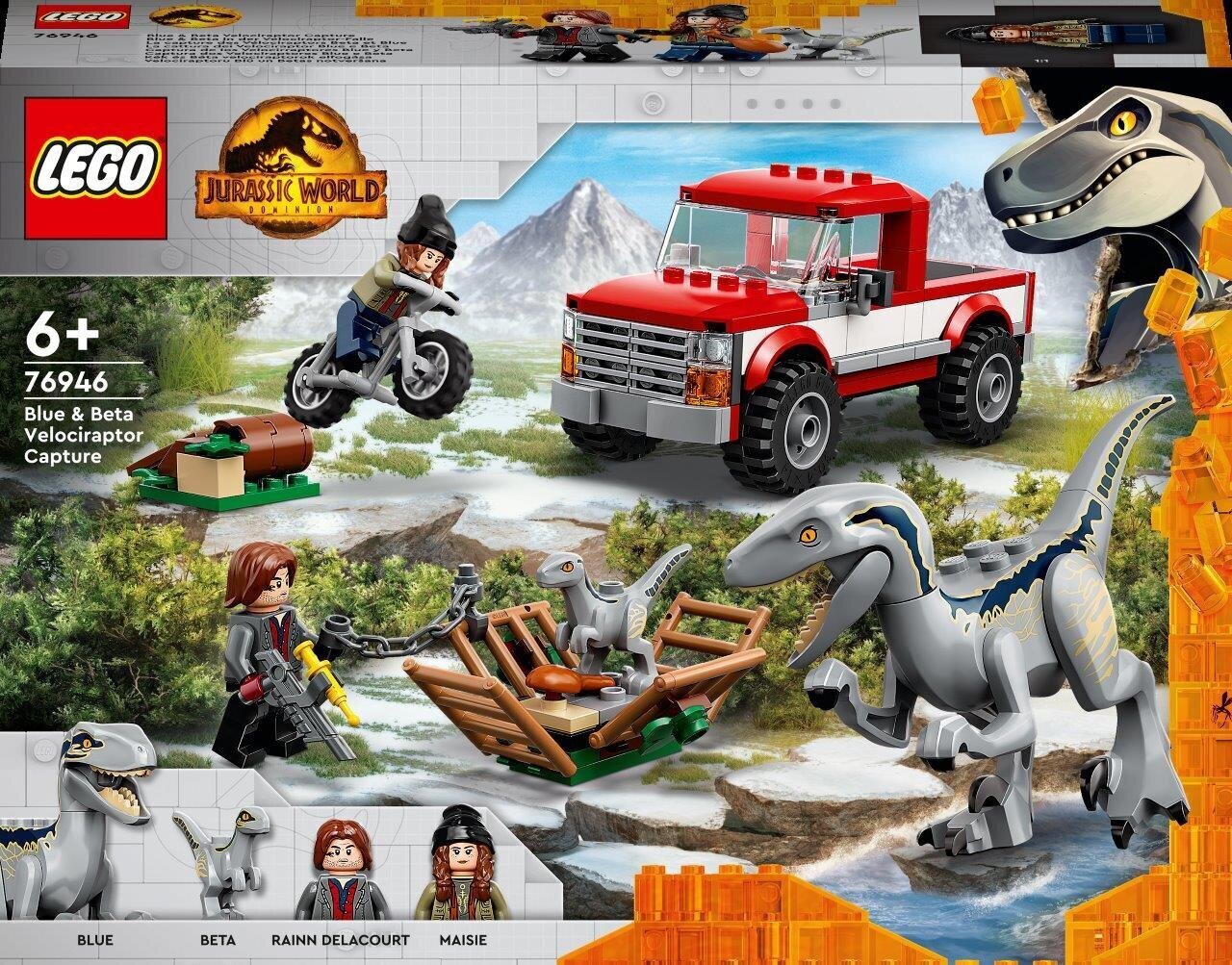 76946 LEGO® Jurassic World ™ Velociraptorit Blue ja Beta jäävät kiikkiin hinta ja tiedot | LEGOT ja rakennuslelut | hobbyhall.fi