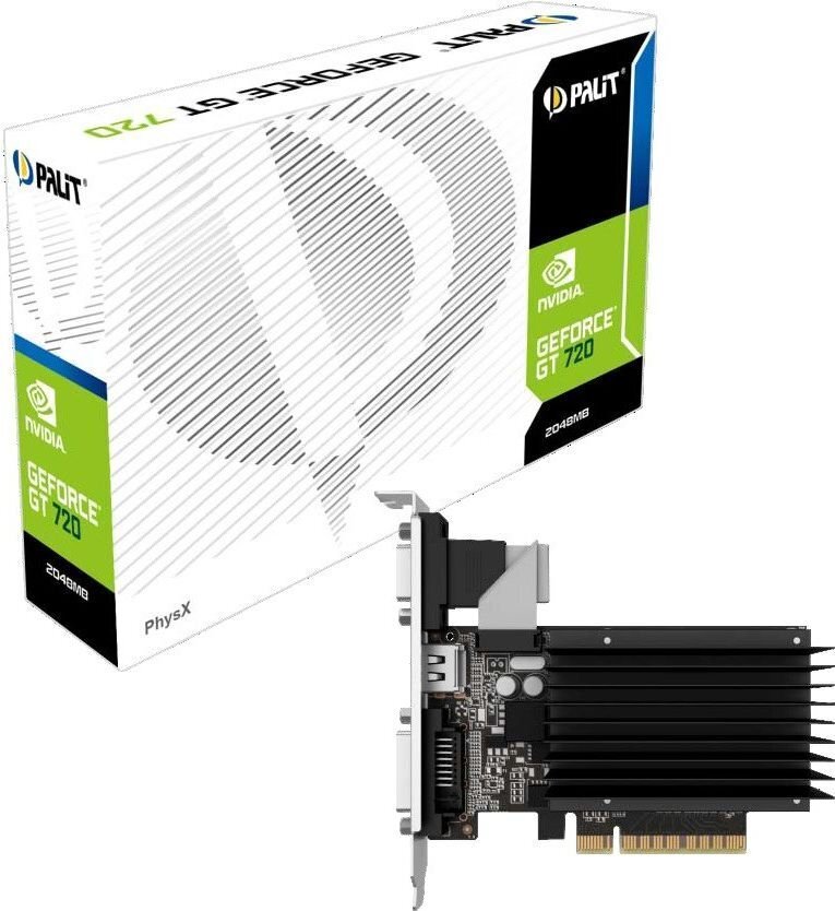 Palit GeForce GT 710 2GB GDDR3 PCIE BOX NEAT7100HD46H hinta ja tiedot | Näytönohjaimet | hobbyhall.fi