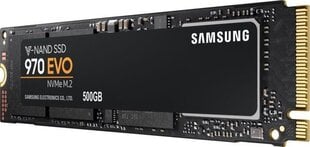 Samsung 970 EVO 500GB PCIe x4 NVMe, MZ-V7E500BW hinta ja tiedot | Kovalevyt | hobbyhall.fi