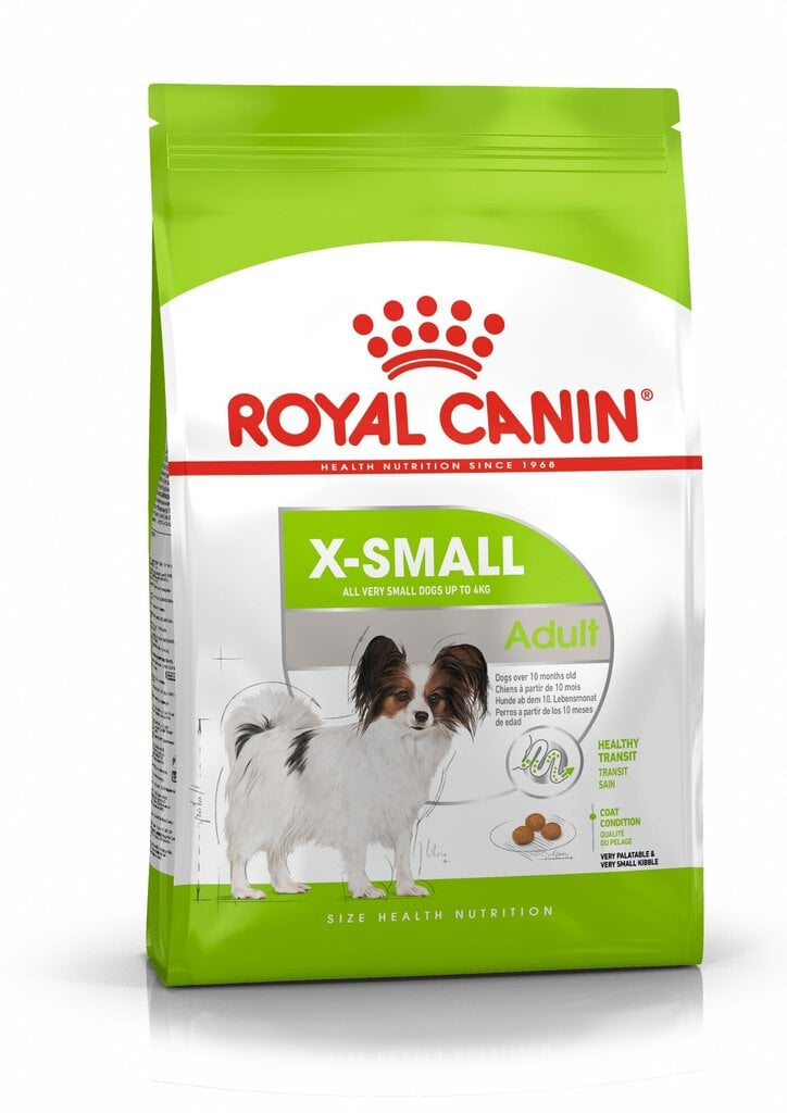 Royal Canin X-Small Adult -koiranruoka, max 4 kg painoisille aikuisille koirille, 1,5 kg hinta ja tiedot | Koiran kuivaruoka | hobbyhall.fi