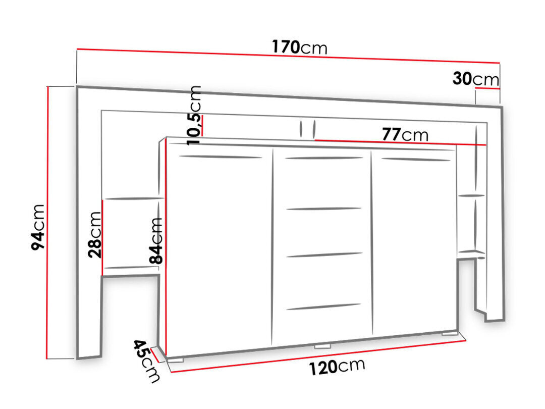 Lipasto Riva Plus II, valkoinen / kiiltävä valkoinen hinta ja tiedot | Lipastot | hobbyhall.fi