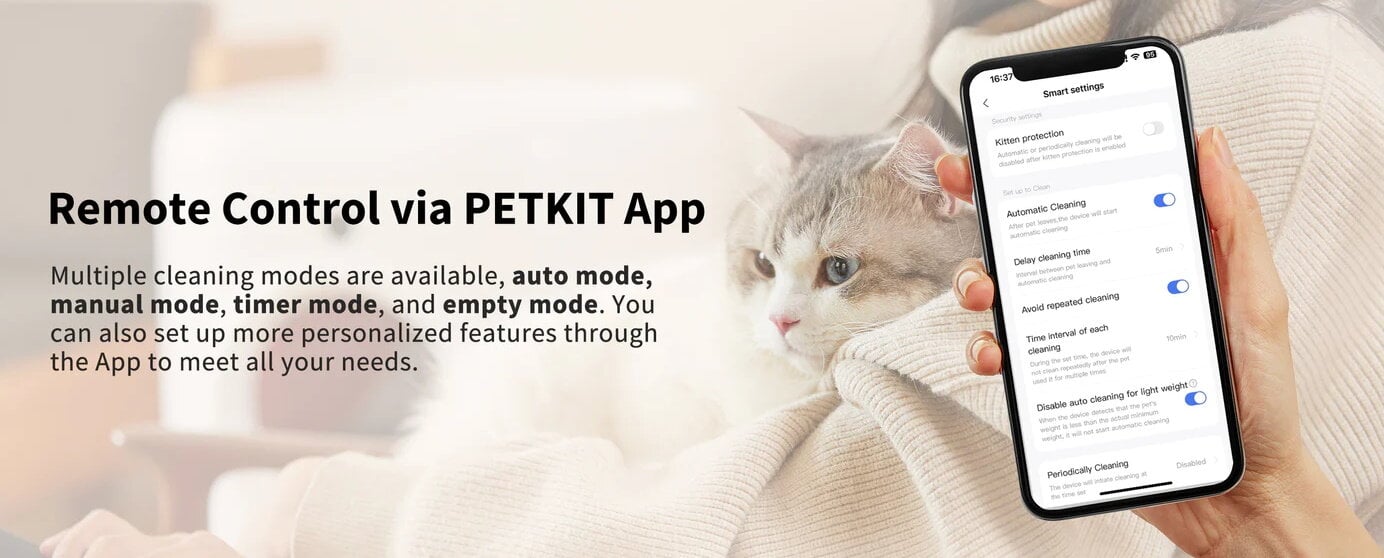 PETKIT Pura X itsepuhdistuva kissanhiekkalaatikko, valkoinen hinta ja tiedot | Kissan hiekkalaatikot | hobbyhall.fi