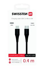 Swissten Basic Universal Quick Charge, USB-C, Micro USB, 0.4 m hinta ja tiedot | Puhelinkaapelit | hobbyhall.fi