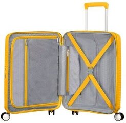 American Tourister lentolaukku Soundbox Spinner Expandable 55cm, keltainen hinta ja tiedot | Matkalaukut ja -kassit | hobbyhall.fi