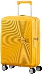 American Tourister lentolaukku Soundbox Spinner Expandable 55cm, keltainen hinta ja tiedot | Matkalaukut ja matkakassit | hobbyhall.fi