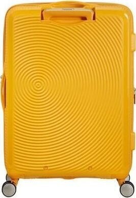American Tourister keskikokoinen matkalaukku Soundbox Spinner Expandable 67cm, keltainen hinta ja tiedot | Matkalaukut ja -kassit | hobbyhall.fi