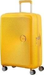 American Tourister keskikokoinen matkalaukku Soundbox Spinner Expandable 67cm, keltainen hinta ja tiedot | Matkalaukut ja matkakassit | hobbyhall.fi