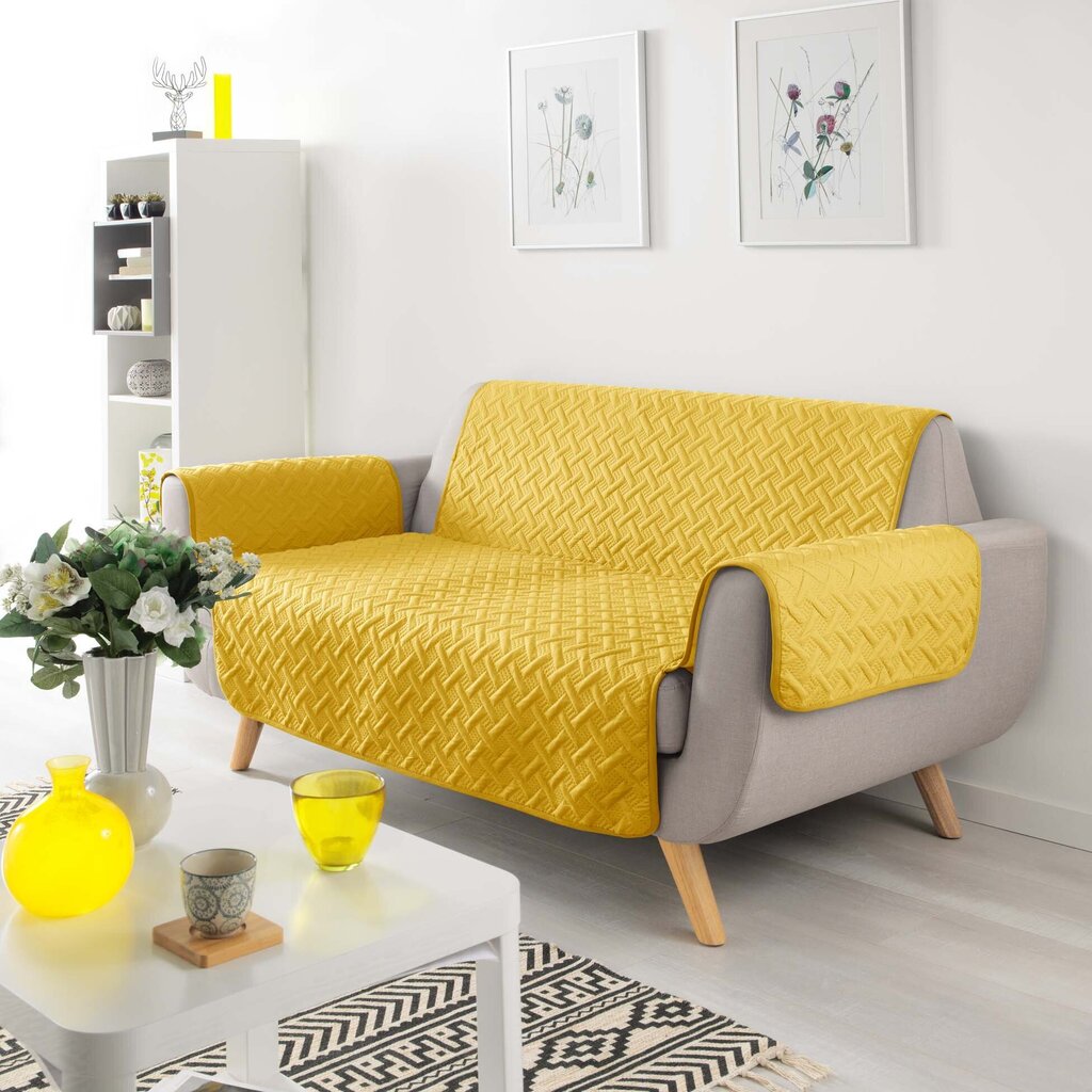 Douceur d'Intérieur Lounge -sohvan irtopäällinen, keltainen, 279 x 179 cm hinta ja tiedot | Huonekalujen päälliset | hobbyhall.fi