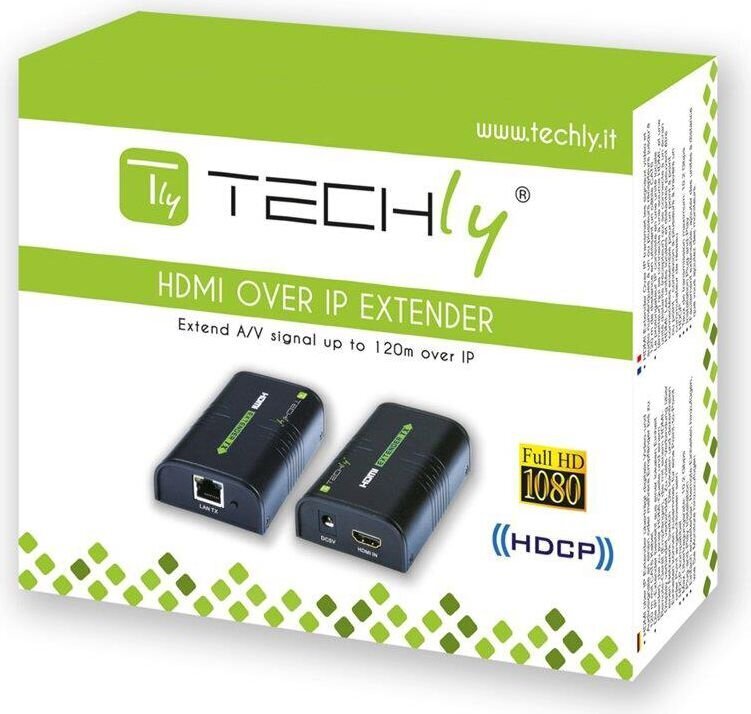 HDMI-laajennus Techly Over IP Cat5e / 6/ 6a / 7 1080p - 120m hinta ja tiedot | Adapterit | hobbyhall.fi