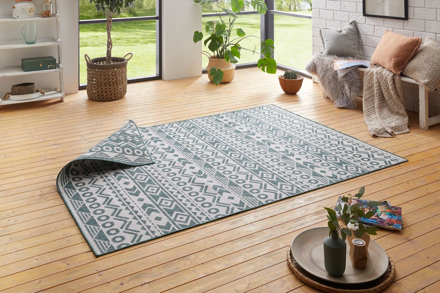 Kaksipuolinen matto Vihreä 160x230 cm hinta ja tiedot | Isot matot | hobbyhall.fi